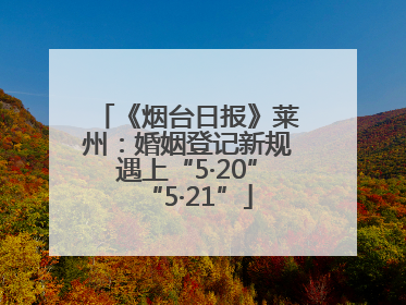 《烟台日报》莱州：婚姻登记新规遇上“5·20”“5·21”