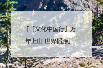 「文化中国行」万年上山 世界稻源