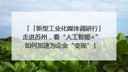 「新型工业化媒体调研行」走进苏州，看“人工智能+”如何加速为企业“变现”