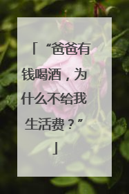 “爸爸有钱喝酒，为什么不给我生活费？”