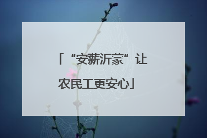 “安薪沂蒙”让农民工更安心