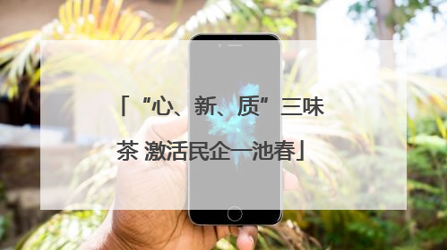 “心、新、质”三味茶 激活民企一池春
