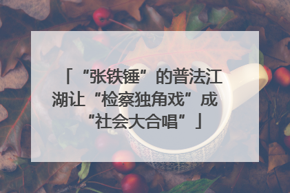 “张铁锤”的普法江湖让“检察独角戏”成“社会大合唱”