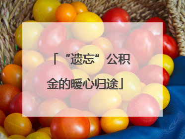 “遗忘”公积金的暖心归途