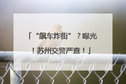 “飙车炸街”？曝光！苏州交警严查！