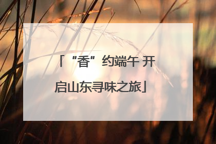 “香”约端午 开启山东寻味之旅