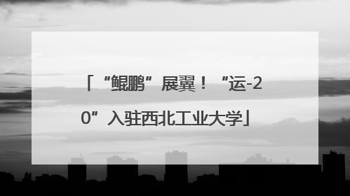 “鲲鹏”展翼！“运-20”入驻西北工业大学