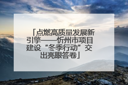 点燃高质量发展新引擎——忻州市项目建设“冬季行动”交出亮眼答卷