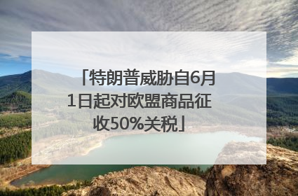 特朗普威胁自6月1日起对欧盟商品征收50%关税