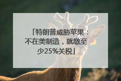 特朗普威胁苹果：不在美制造，就缴至少25%关税