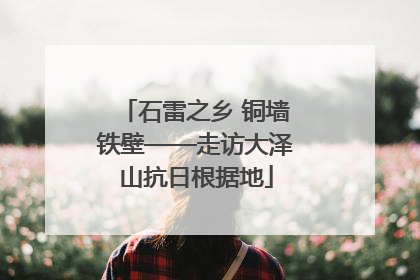 石雷之乡 铜墙铁壁——走访大泽山抗日根据地