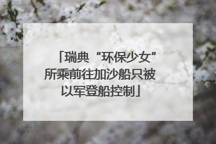 瑞典“环保少女”所乘前往加沙船只被以军登船控制