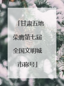 甘肃五地荣膺第七届全国文明城市称号