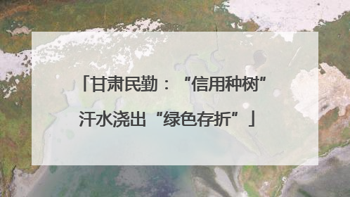 甘肃民勤：“信用种树” 汗水浇出“绿色存折”
