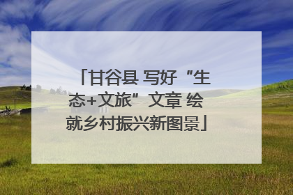 甘谷县 写好“生态+文旅”文章 绘就乡村振兴新图景