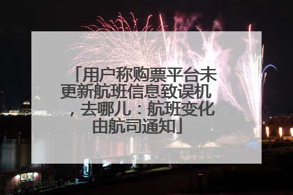 用户称购票平台未更新航班信息致误机，去哪儿：航班变化由航司通知