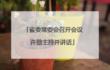 省委常委会召开会议 许勤主持并讲话