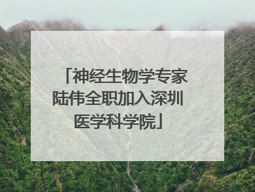 神经生物学专家陆伟全职加入深圳医学科学院