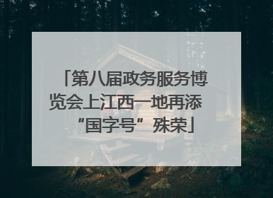 第八届政务服务博览会上江西一地再添“国字号”殊荣