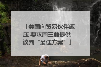 美国向贸易伙伴施压 要求周三前提供谈判“最佳方案”