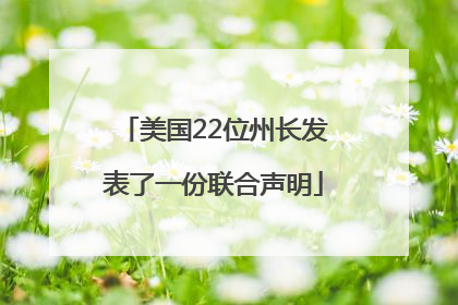 美国22位州长发表了一份联合声明