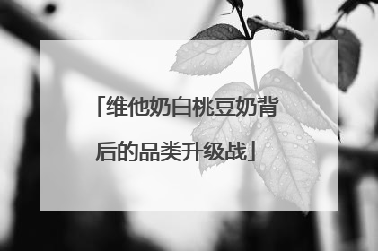 维他奶白桃豆奶背后的品类升级战
