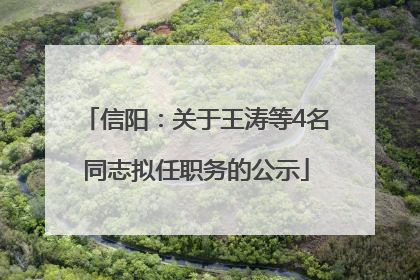 信阳：关于王涛等4名同志拟任职务的公示