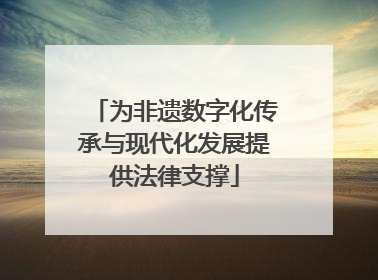 为非遗数字化传承与现代化发展提供法律支撑