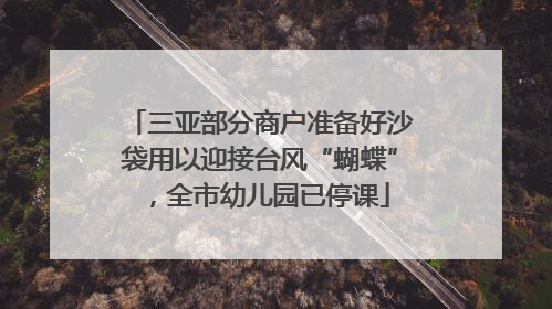 三亚部分商户准备好沙袋用以迎接台风“蝴蝶”，全市幼儿园已停课