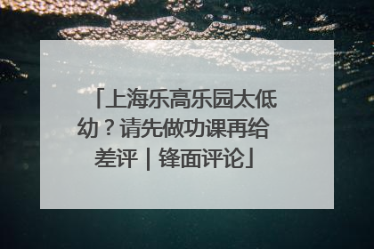 上海乐高乐园太低幼？请先做功课再给差评｜锋面评论