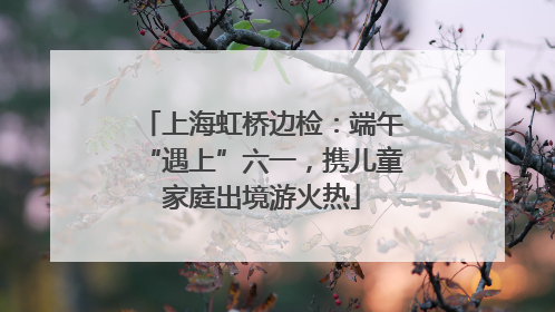 上海虹桥边检：端午“遇上”六一，携儿童家庭出境游火热