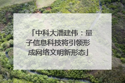 中科大潘建伟：量子信息科技将引领形成网络文明新形态