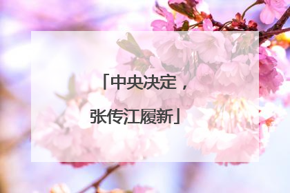 中央决定，张传江履新