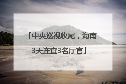 中央巡视收尾，海南3天连查3名厅官
