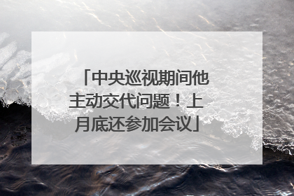 中央巡视期间他主动交代问题！上月底还参加会议