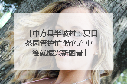 中方县半坡村：夏日茶园管护忙 特色产业绘就振兴新图景
