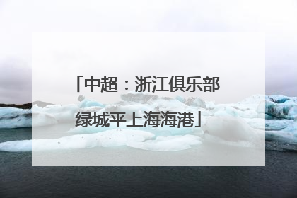 中超：浙江俱乐部绿城平上海海港