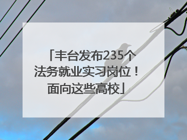 丰台发布235个法务就业实习岗位！面向这些高校