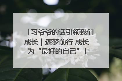 习爷爷的话引领我们成长｜逐梦前行 成长为“最好的自己”