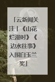 云新闻关注丨《山花烂漫时》《边水往事》入围白玉兰奖