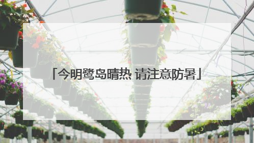 今明鹭岛晴热 请注意防暑