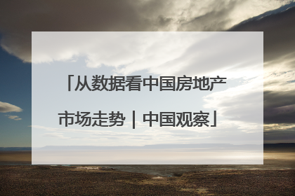 从数据看中国房地产市场走势｜中国观察