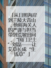 从日照海岸到兰陵大青山，他将海关人的严谨与担当带到荒坡田间，“国门卫士”刘磊——让艾草长成“生钱草”