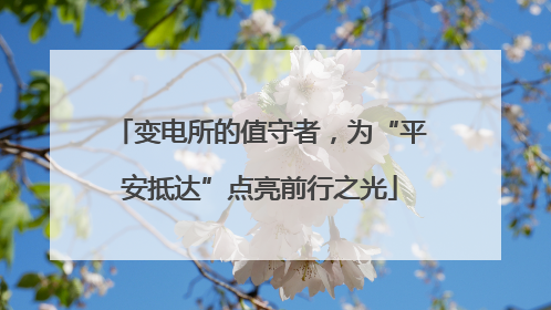 变电所的值守者，为“平安抵达”点亮前行之光