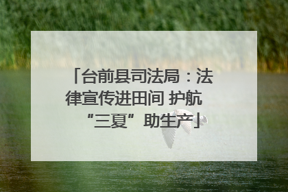 台前县司法局：法律宣传进田间 护航“三夏”助生产