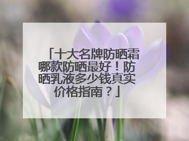十大名牌防晒霜哪款防晒最好！防晒乳液多少钱真实价格指南？