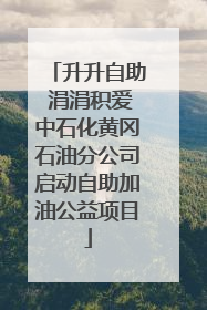 升升自助 涓涓积爱中石化黄冈石油分公司启动自助加油公益项目