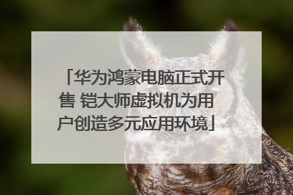 华为鸿蒙电脑正式开售 铠大师虚拟机为用户创造多元应用环境