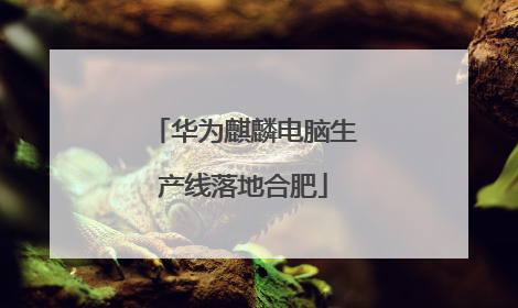 华为麒麟电脑生产线落地合肥