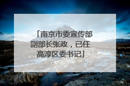 南京市委宣传部副部长张政，已任高淳区委书记
